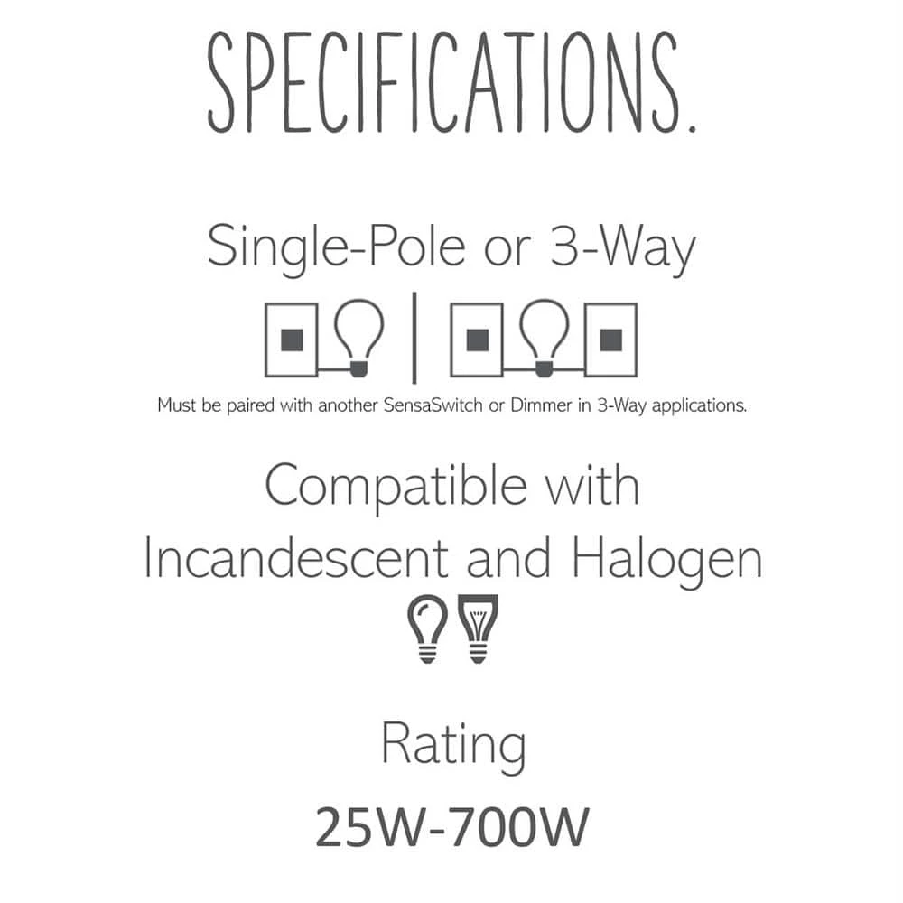 Adorne Sensa 700-Watt Single-Pole/3-Way Incandescent/Halogen Auto On/Auto Off Dimmer, Magnesium by Legrand 8 Adorne Sensa 700-Watt Single-Pole/3-Way Incandescent/Halogen Auto On/Auto Off Dimmer, Magnesium by Legrand - Image 6