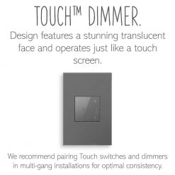 Adorne Touch 0-10 Volt Single-Pole/3-Way Dimmer, Magnesium by Legrand 15 Adorne Touch 0-10 Volt Single-Pole/3-Way Dimmer, Magnesium by Legrand -Legrand Sales magnesium legrand dimmers adth4fbl3pm4 4f 1000