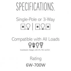 Adorne sofTap Tru-Universal 700W 1-Pole/3-Way LED/Halogen/MLV/Fluorescent/ELV/CFL Dimmer and Wall Plate, Magnesium by Legrand -Legrand Sales magnesium legrand dimmers adtp703tum4wp 1f 1000
