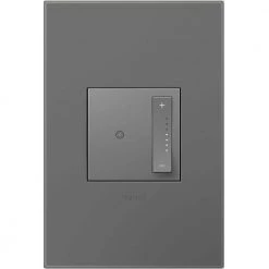 Adorne sofTap Tru-Universal 700W 1-Pole/3-Way LED/Halogen/MLV/Fluorescent/ELV/CFL Dimmer and Wall Plate, Magnesium by Legrand