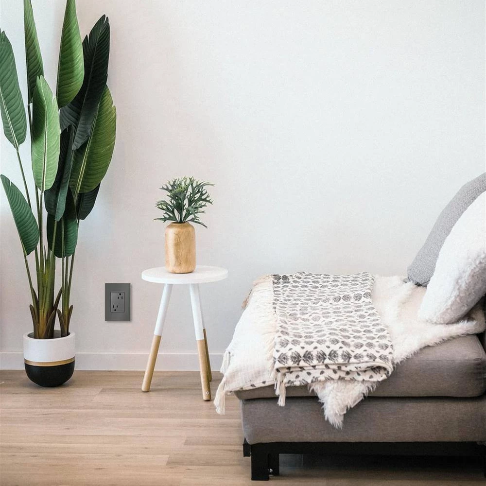 Adorne 15 Amp 125-Volt Safety Zone Tamper Resistant Plus-Size Duplex Outlet, Magnesium by Legrand 6 Adorne 15 Amp 125-Volt Safety Zone Tamper Resistant Plus-Size Duplex Outlet, Magnesium by Legrand - Image 4