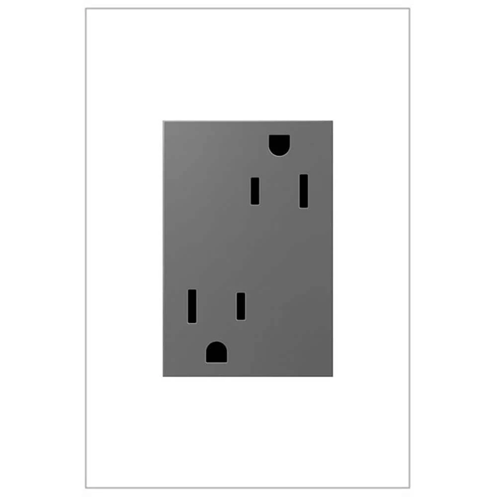 Adorne 15 Amp 125-Volt Safety Zone Tamper Resistant Plus-Size Duplex Outlet, Magnesium by Legrand 3 Adorne 15 Amp 125-Volt Safety Zone Tamper Resistant Plus-Size Duplex Outlet, Magnesium by Legrand