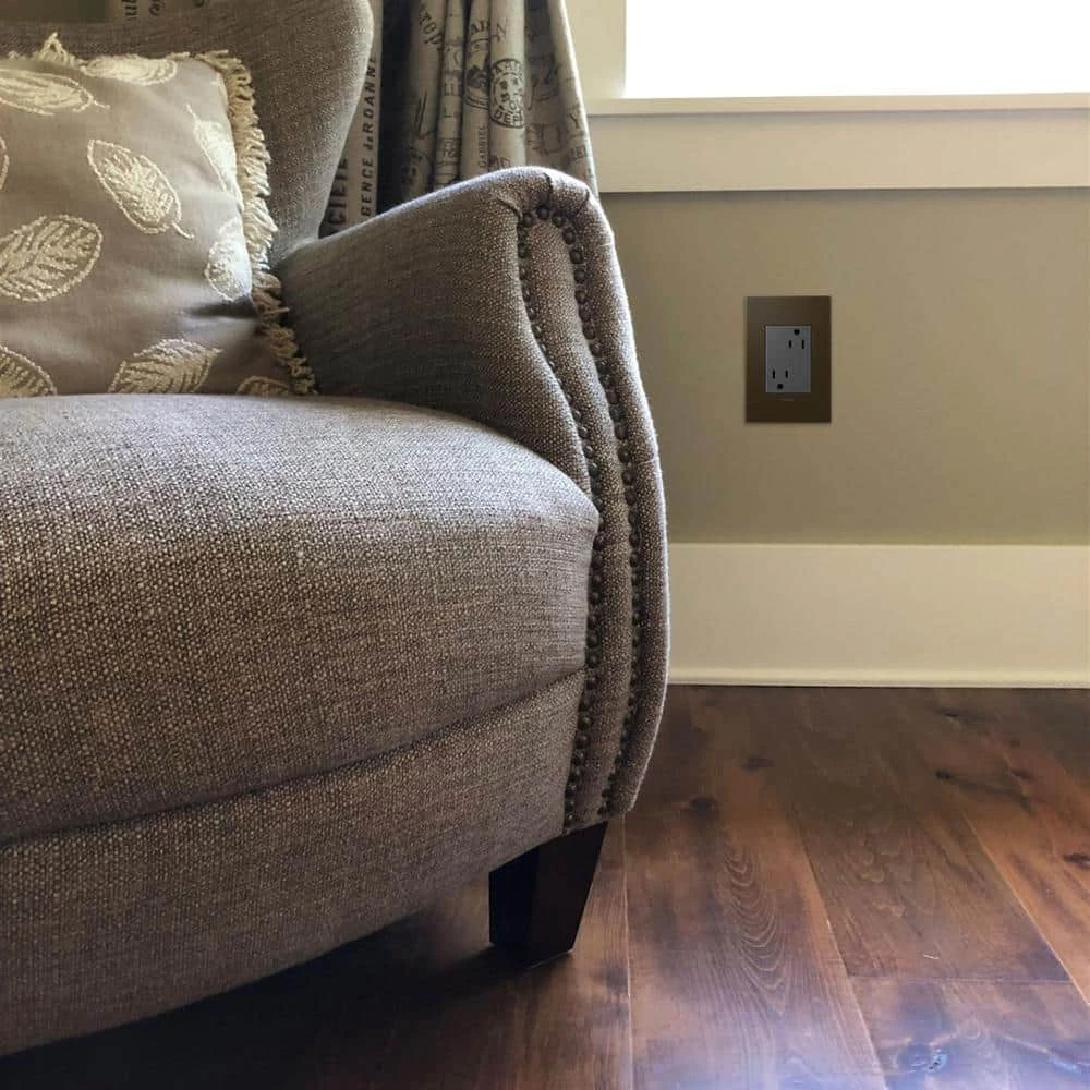 Adorne 15 Amp 125-Volt Safety Zone Tamper Resistant Plus-Size Duplex Outlet, Magnesium by Legrand 4 Adorne 15 Amp 125-Volt Safety Zone Tamper Resistant Plus-Size Duplex Outlet, Magnesium by Legrand - Image 2