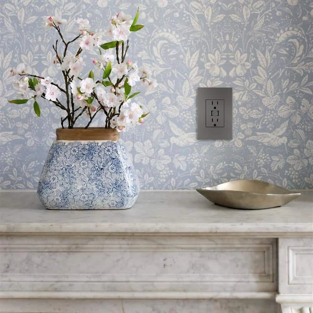 Adorne 15 Amp 125-Volt Dual USB Plus-Size Duplex Outlet with Wall Plate, Magnesium by Legrand 6 Adorne 15 Amp 125-Volt Dual USB Plus-Size Duplex Outlet with Wall Plate, Magnesium by Legrand - Image 4