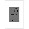 Adorne 15 Amp 120-Volt Duplex Outlet with 6.0 Amp Type A/C USB, Magnesium by Legrand -Legrand Sales magnesium legrand electrical outlets receptacles artrusb156acm4 64 1000