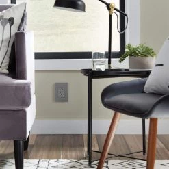 Adorne 20 Amp 120-Volt Duplex Outlet with 6.0 Amp Type A/C USB, Magnesium by Legrand -Legrand Sales magnesium legrand electrical outlets receptacles artrusb206acm4 66 1000