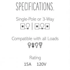 Adorne Paddle 15 Amp Single-Pole/3-Way Switch Half Size, Magnesium by Legrand -Legrand Sales magnesium legrand light switches aspd1531m4 44 1000