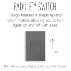 Adorne Paddle 15 Amp Single-Pole/3-Way Switch, Magnesium by Legrand -Legrand Sales magnesium legrand light switches aspd1532m4 4f 1000