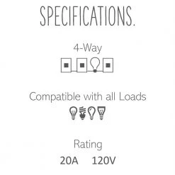 Adorne Paddle 20 Amp 4-Way Switch, Magnesium by Legrand -Legrand Sales magnesium legrand light switches aspd2042m4 44 1000