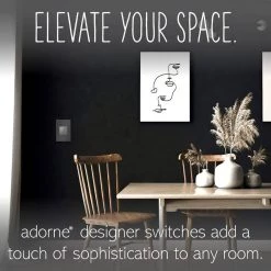 Adorne Touch 15 Amp Single-Pole/3-Way Switch, Magnesium by Legrand -Legrand Sales magnesium legrand light switches asth1532m2 1f 1000