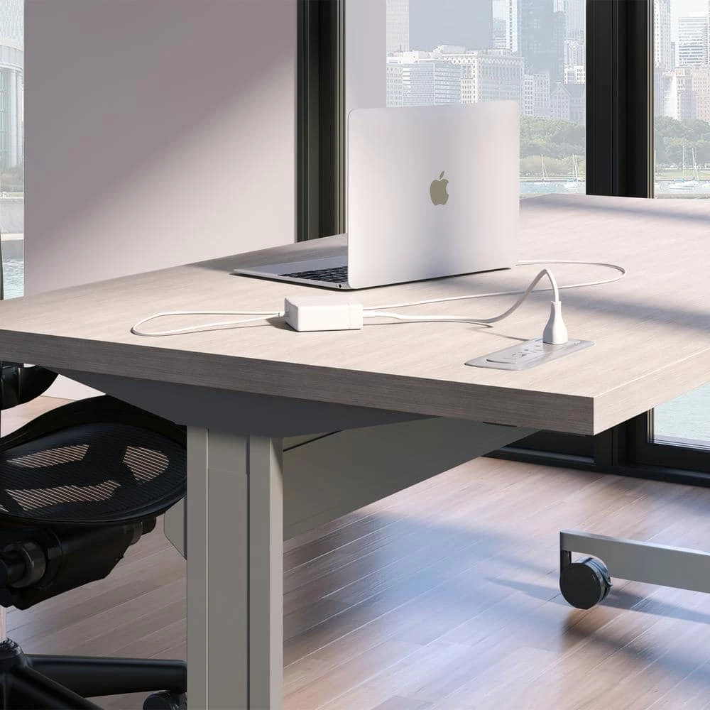 Wiremold ModPower 3 ft. Cord Magnesium 3-Outlet Middle Unit Integrated Recessed Power Strip with USB A/C by Legrand 5 Wiremold ModPower 3 ft. Cord Magnesium 3-Outlet Middle Unit Integrated Recessed Power Strip with USB A/C by Legrand - Image 3