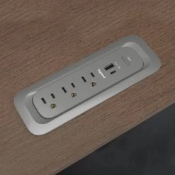 Wiremold ModPower 3 ft. Cord Magnesium 3-Outlet End Unit Integrated Recessed Power Strip with USB A/C by Legrand -Legrand Sales magnesium legrand power strips mdef3 mg 40 1000
