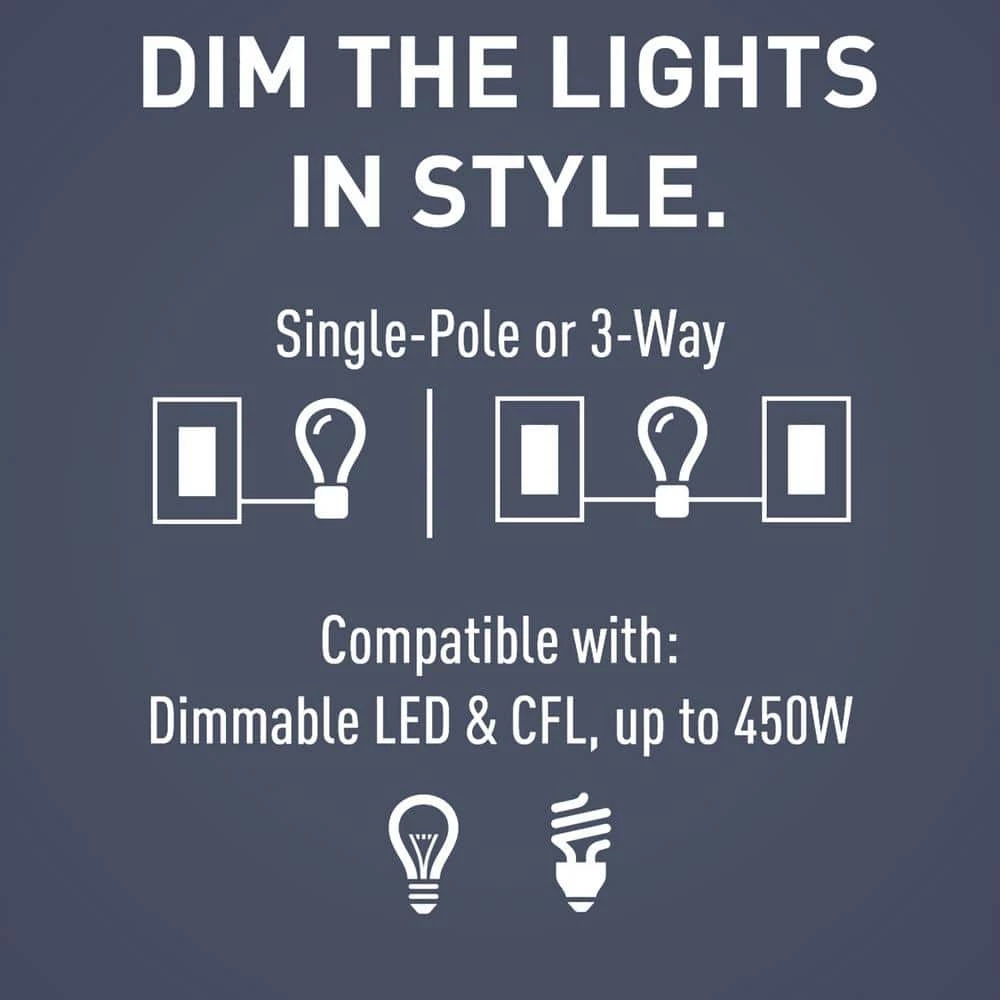 Radiant 450 Watt Single Pole/3-Way LED/CFL/Incandescent Dimmer, Nickel by Legrand 14 Radiant 450 Watt Single Pole/3-Way LED/CFL/Incandescent Dimmer, Nickel by Legrand - Image 12