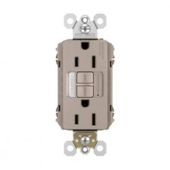 Radiant 15 Amp 125-Volt Tamper Resistant Self-Test GFCI Duplex Outlet with Night Light, Nickel by Legrand