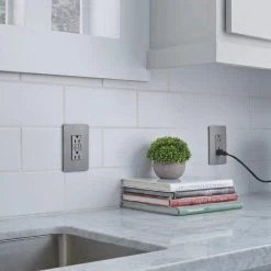 Radiant 15 Amp 125 Volt Tamper Resistant GFCI Residential/Commercial Decorator Duplex Outlet, Nickel by Legrand -Legrand Sales nickel legrand electrical outlets receptacles 1597trnicc4 40 1000