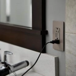 Radiant 15 Amp 125 Volt Tamper Resistant GFCI Residential/Commercial Decorator Duplex Outlet, Nickel by Legrand -Legrand Sales nickel legrand electrical outlets receptacles 1597trnicc4 66 1000