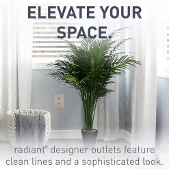 Radiant 15 Amp 125 Volt Tamper Resistant Decorator Outlet, Nickel by Legrand -Legrand Sales nickel legrand electrical outlets receptacles 885trnicc12 44 1000