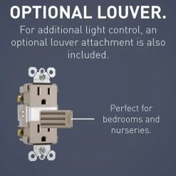 Radiant 15 Amp 125-Volt Tamper Resistant Night Light Decorator Duplex Outlet, Nickel by Legrand -Legrand Sales nickel legrand electrical outlets receptacles ntl885trnicc6 1f 1000