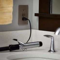 Radiant 15 Amp 125-Volt Tamper Resistant Night Light Decorator Duplex Outlet, Nickel by Legrand -Legrand Sales nickel legrand electrical outlets receptacles ntl885trnicc6 66 1000