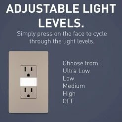 Radiant 15 Amp 125-Volt Tamper Resistant Night Light Decorator Duplex Outlet, Nickel by Legrand -Legrand Sales nickel legrand electrical outlets receptacles ntl885trnicc6 c3 1000