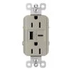 Radiant 15 Amp 125-Volt Decorator Duplex Outlet with 6.0 Amp Type A/C USB, Nickel by Legrand -Legrand Sales nickel legrand electrical outlets receptacles r26usbac6niccv4 64 1000