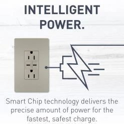 Radiant 15 Amp 125-Volt Decorator Duplex Outlet with 6.0 Amp Type C/C USB, Nickel by Legrand -Legrand Sales nickel legrand electrical outlets receptacles r26usbcc6niccv4 44 1000