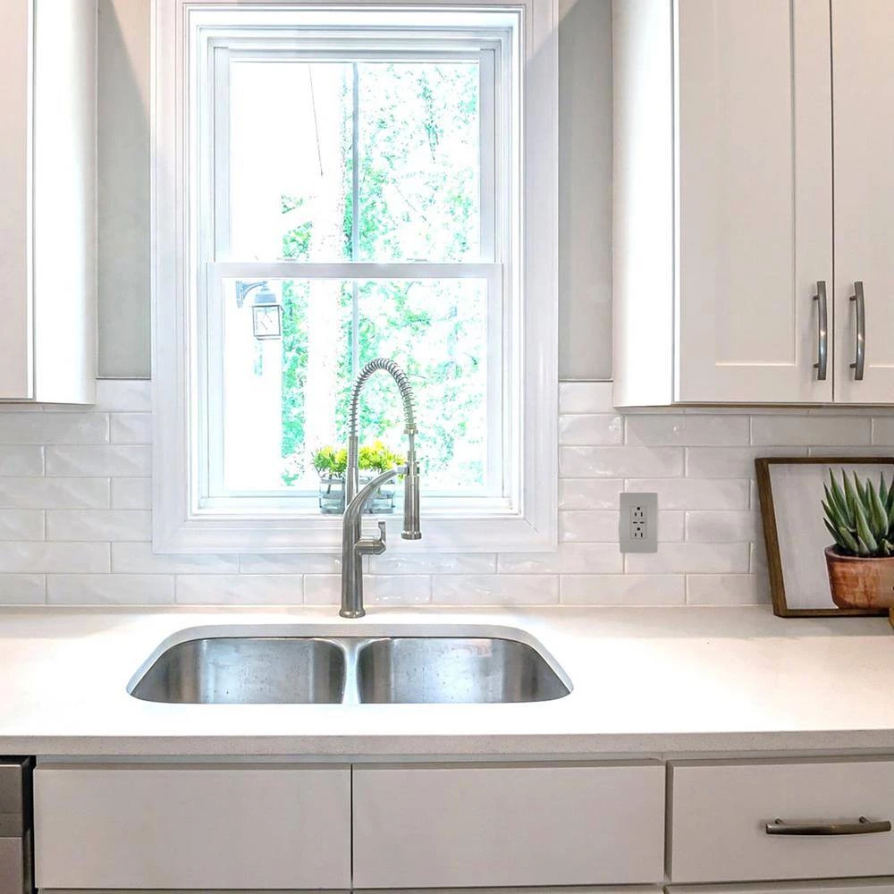 Radiant 15 Amp 125-Volt Tamper-Resistant Duplex Outlet with Ultra-Fast 6A PLUS 30W Power Delivery USB C/C, Nickel by Legrand 4 Radiant 15 Amp 125-Volt Tamper-Resistant Duplex Outlet with Ultra-Fast 6A PLUS 30W Power Delivery USB C/C, Nickel by Legrand - Image 2