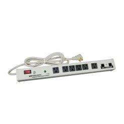 Wiremold Perma Power 6-Outlet 15Amp Computer Grade Surge Strip w/ Lighted On/Off Switch and Surge Protector, 15 ft. Cord by Legrand
