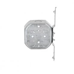 4 in. W x 1-1/2 in. D Steel Metallic Drawn Octagon Box with Eight 1/2 in. KO's and TS Bracket, 1-Pack by RACO -Legrand Sales raco boxes brackets 161 66 1000