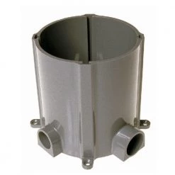 98 cu. in. PVC Gray Non-Metallic Floor Box for Concrete Pour with 3/4 in. and 1 in. Hubs, 1-Pack by RACO