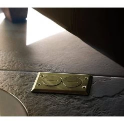 3-1/4 in. L x 5-1/4 in. W x 4-3/4 in. H Steel Brass 1-Gang Rectangular Floor Box Kit, 1-Pack by RACO -Legrand Sales raco boxes brackets 6500br 5 1f 1000