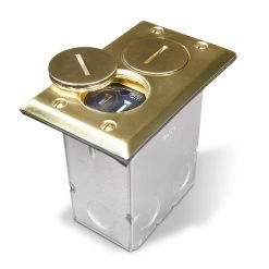 3-1/4 in. L x 5-1/4 in. W x 4-3/4 in. H Steel Brass 1-Gang Rectangular Floor Box Kit, 1-Pack by RACO -Legrand Sales raco boxes brackets 6500br 5 44 1000