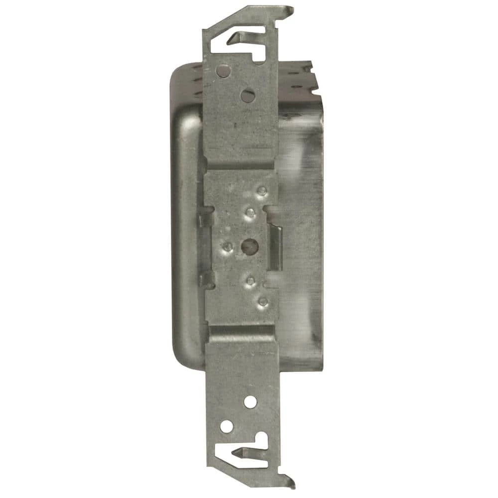 4 in. W x 2-1/8 in. D Steel Gray 2-Gang 2-Device Square Switch Box with Fourteen 1/2 in. KO's and TS Bracket (1-Pack) by RACO 4 4 in. W x 2-1/8 in. D Steel Gray 2-Gang 2-Device Square Switch Box with Fourteen 1/2 in. KO's and TS Bracket (1-Pack) by RACO - Image 2