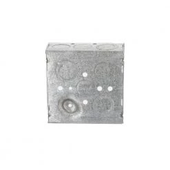 4 in. W x 1-1/2 in. D Steel Gray 2-Gang Welded Square Box with Ten 1/2 in. KO's and Six TKO's, Raised Ground, 1-Pack by RACO 10 4 in. W x 1-1/2 in. D Steel Gray 2-Gang Welded Square Box with Ten 1/2 in. KO's and Six TKO's, Raised Ground, 1-Pack by RACO -Legrand Sales raco boxes brackets 8189 66 1000