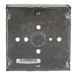 4 in. W x 1-1/2 in. D 2-Gang Welded Square Box with Five 1/2 in. KO's, Two TKO's, and AC/MC/Flex Clamps, 1-Pack by RACO -Legrand Sales raco boxes brackets 8213 66 1000