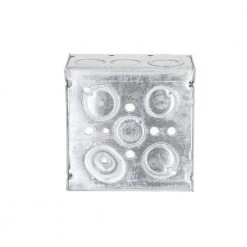 4 in. W x 2-1/8 in. D Gray 2-Gang Welded Square Box with Ten 1/2 in. KO's and Six 3/4 in. KO's, Raised Ground, 1-Pack by RACO -Legrand Sales raco boxes brackets 8232 66 1000