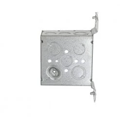 4 in. W x 2-1/8 in. D Steel Gray 2-Gang Welded Square Box with Nine 1/2 in. KO's, 5 TKO's, TS Bracket, Flush (1-Pack) by RACO 9 4 in. W x 2-1/8 in. D Steel Gray 2-Gang Welded Square Box with Nine 1/2 in. KO's, 5 TKO's, TS Bracket, Flush (1-Pack) by RACO -Legrand Sales raco boxes brackets 8235 66 1000