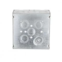 4-11/16 in. W x 2-1/8 in. D Metallic 2-Gang Welded Square Box with One 1/2 in. KO, Fifteen TKO's, Raised Ground, 1-Pack by RACO -Legrand Sales raco boxes brackets 8257 66 1000