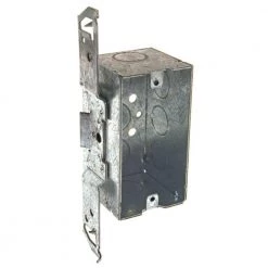 4 in. H x 2 in. W x 2-1/8 in. D Steel Gray 1-Gang Welded Handy Box with Eight 1/2 in. KO's and TS Bracket, 1-Pack by RACO