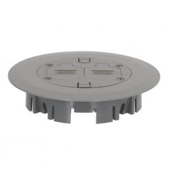 6-1/4 in. W PVC Gray 1-Gang Non-Metallic Round Floor Box Cover Kit with Two Lift Lids for Use with 5511 Floor Box, 1-Pk by RACO -Legrand Sales raco covers 6299 4f 1000