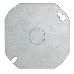 4 in. W Steel Metallic Flat Blank Octagon Cover with 1/2 in. KO in Center, 1-Pack by RACO 7 4 in. W Steel Metallic Flat Blank Octagon Cover with 1/2 in. KO in Center, 1-Pack by RACO -Legrand Sales raco covers 724 4f 1000