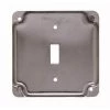 4 in. W Steel Metallic 2-Gang Exposed Work Square Cover for 1 Toggle Switch, 1-Pack by RACO -Legrand Sales raco covers 800c 64 1000