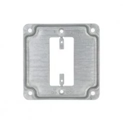 4 in. W Steel Metallic 1-Gang Exposed Work Square Cover for 1 GFCI Outlet, 1-Pack by RACO -Legrand Sales raco covers 808c 66 1000