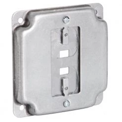 4 in. W Galv. Steel Gray 1-Gang Single-Device Universal Exposed Work Square Cover with 3-in-1 Plates, 1-Pack by RACO