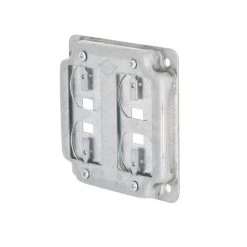 4 in. W Steel Metallic 2-Gang Two-Device Universal Exposed Work Square Cover with 6-in-1 Plates, 1-Pack by RACO -Legrand Sales raco covers 809u 40 1000