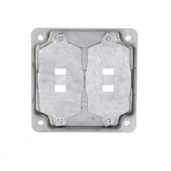 4 in. W Steel Metallic 2-Gang Two-Device Universal Exposed Work Square Cover with 6-in-1 Plates, 1-Pack by RACO -Legrand Sales raco covers 809u 66 1000