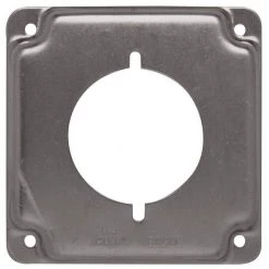 4 in. W Steel Metallic 1-Gang Exposed Work Square Cover for 2.141 in. dia. 30-50A Round Receptacle, 1-Pack by RACO