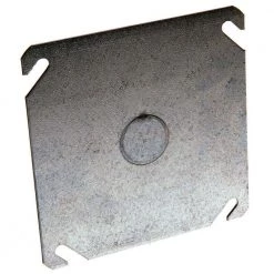 4 in. Square Cover, Flat with 1/2 in. KO (50-Pack) by RACO