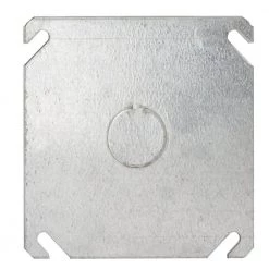 4 in. W Steel Metallic 2-Gang Flat Blank Square Cover with One 1/2 in. KO in the Center, 1-Pack by RACO -Legrand Sales raco covers 8753 66 1000