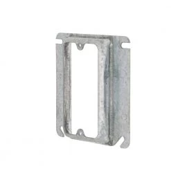 4 in. W Steel Metallic 1-Gang Single-Device Square Cover, 5/8 in. Raised, 1-Pack by RACO -Legrand Sales raco covers 8768 4f 1000